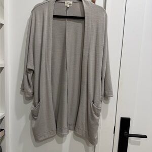 Gray Open Front Cardigan WILFRED